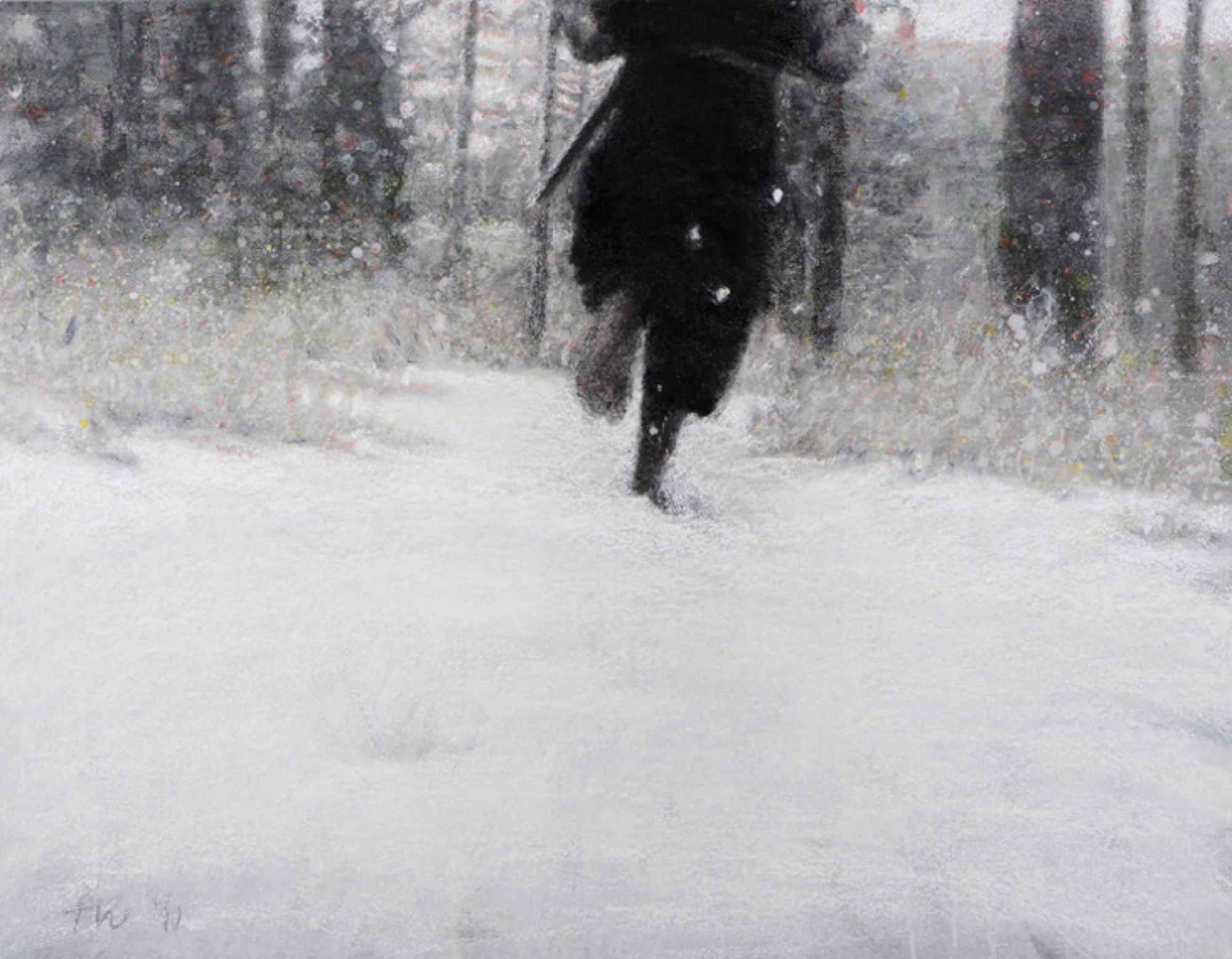 Running Man In The Snow (study I)