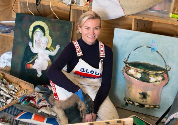 Artist in her studio