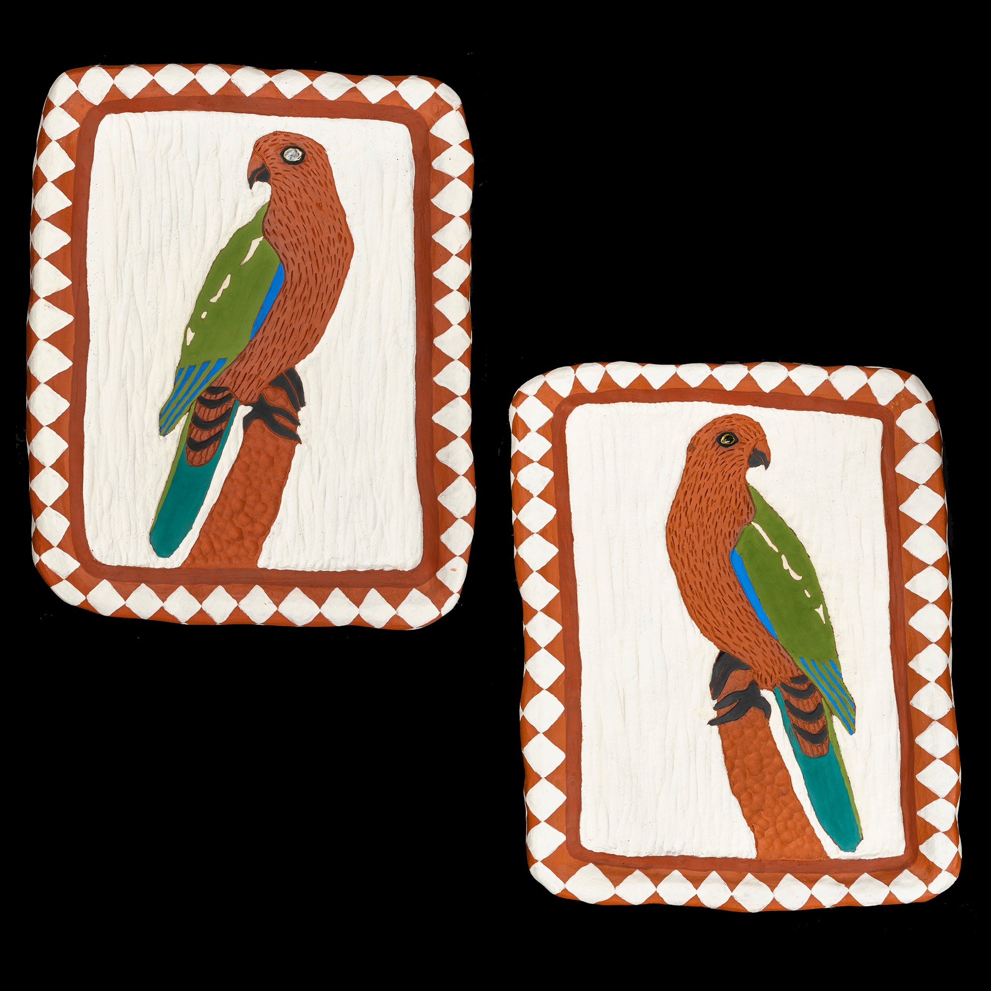 A Pair of King Parrot Plaques (#2)