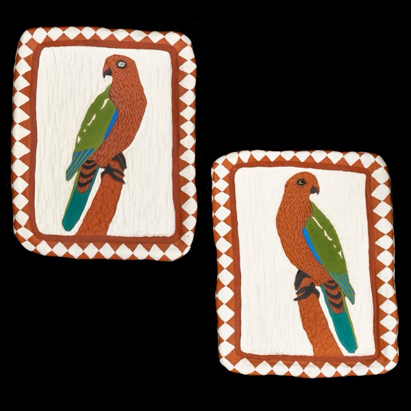 A Pair of King Parrot Plaques (#2)